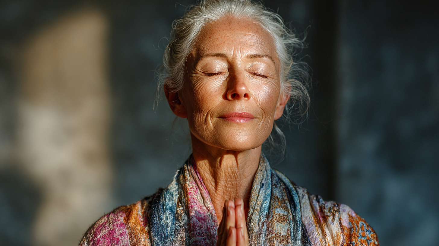 Активні люди старшого віку займаються йогою з планшетом